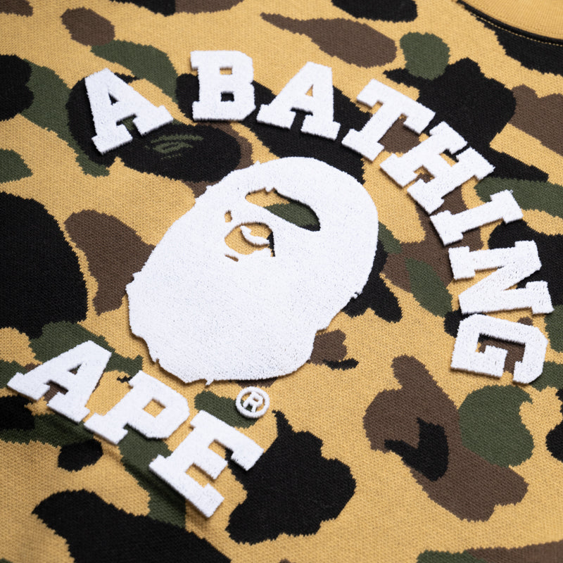 A Bathing Ape 1st Camo Jacquard College Relax Fit Crewneck