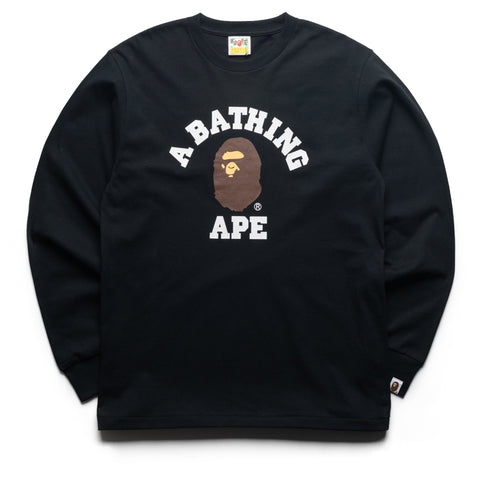 A Bathing Ape College L/S Tee - Black