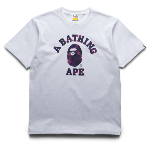A Bathing Ape Color Camo College Tee - White/Purple