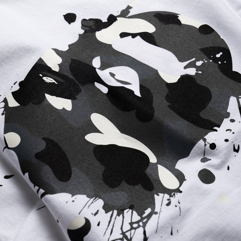 A Bathing Ape City Camo Painting Ape Head Tee - White