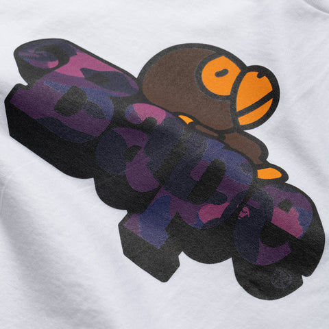 A Bathing Ape Color Camo Milo On Bape Tee - White/Purple