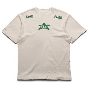 Barriers Worldwide Distressed Star Logo Tee - Off White