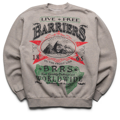 Barriers Worldwide On The Front Line Crewneck - Heather Grey