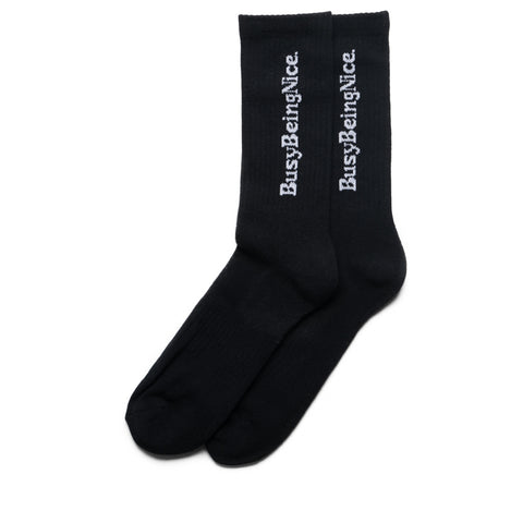 Politics Busy Being Nice Socks - Black