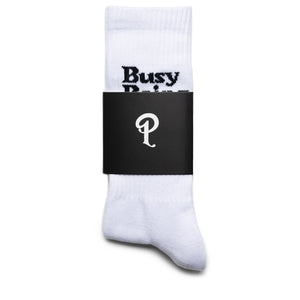 Politics Busy Being Nice Socks - White/Black