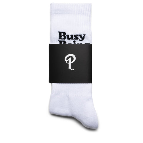 Politics Busy Being Nice Socks - White/Black