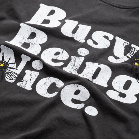Politics Busy Being Nice Core Tee - Black