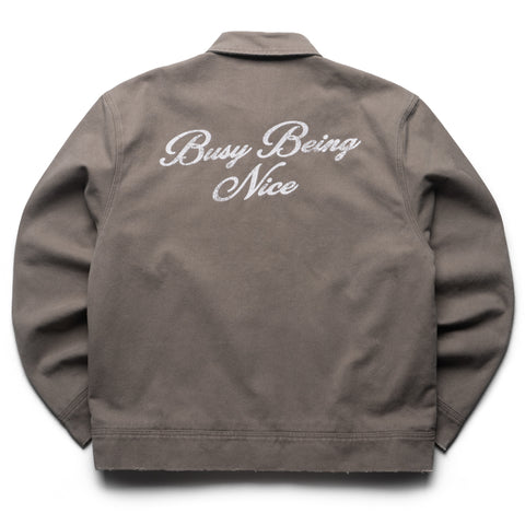 Politics Busy Being Nice Blue Collar Jacket - Grey