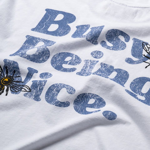 Politics Busy Being Nice Core Tee - White/Lavender