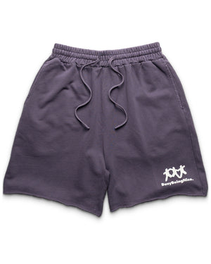 Politics Busy Being Nice Fleece Shorts - Washed Plum - front