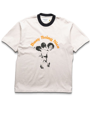 Politics Busy Boxing Tee - Vintage Creme - front
