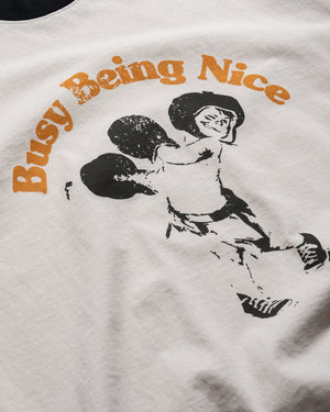 Politics Busy Boxing Tee - Vintage Creme - detail
