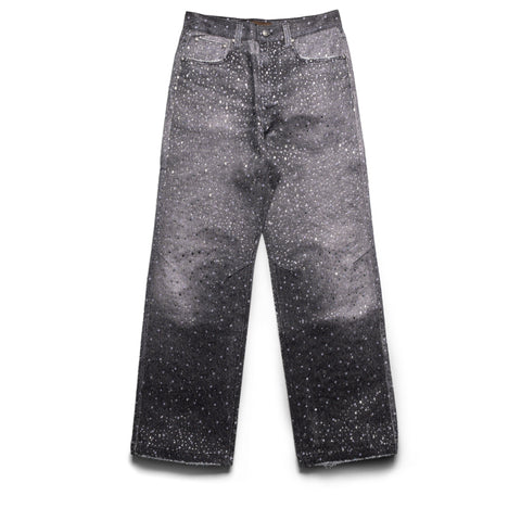 Birth Of Royal Child 3D Printing Washed 20K Swarovski Diamond Boro Denim - Black
