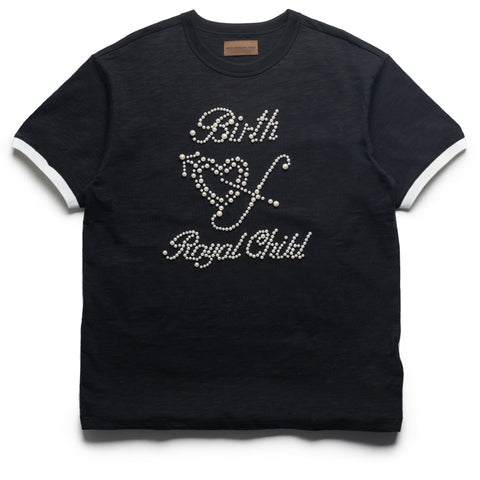 Birth Of Royal Child Pearl Patchwork Tee - Black