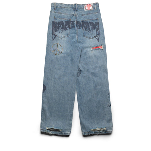 Boredom Kills Scribble Denim - Indigo