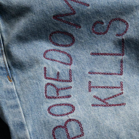 Boredom Kills Scribble Denim - Indigo