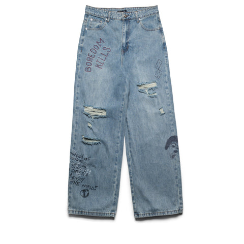 Boredom Kills Scribble Denim - Indigo