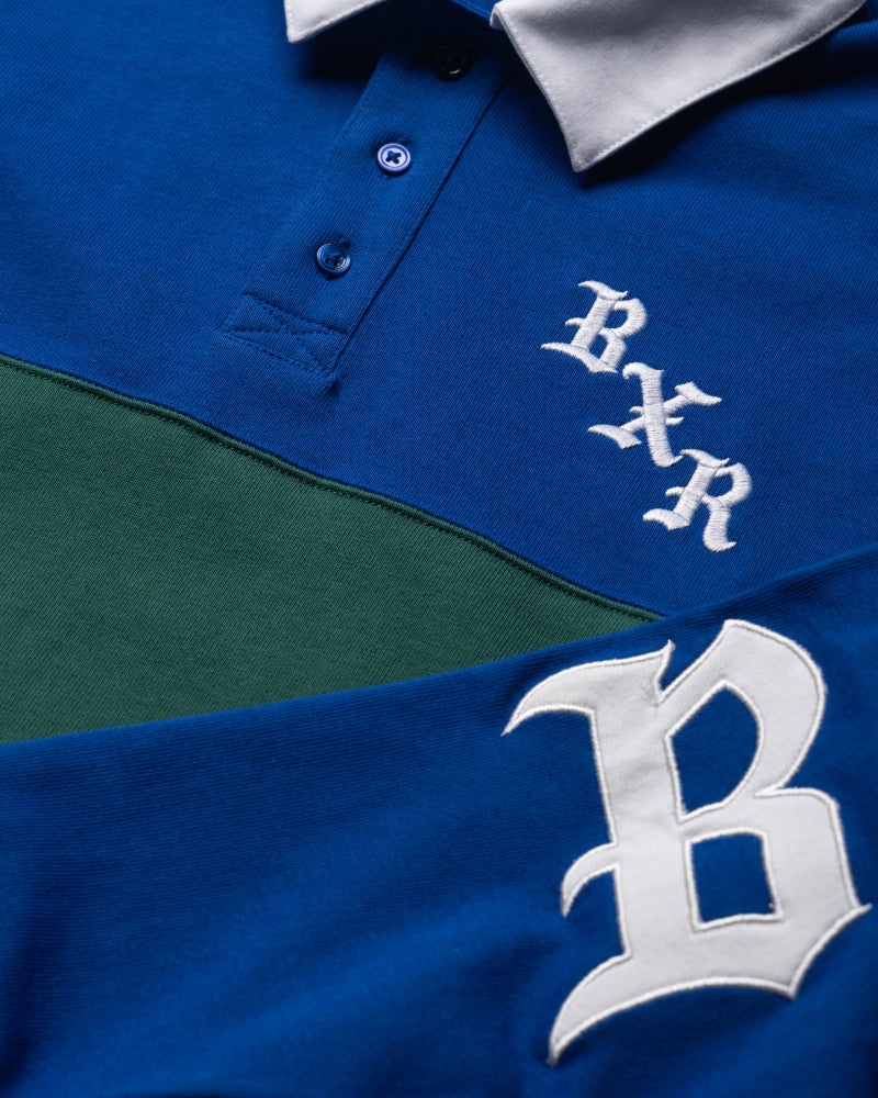 Born x Raised Color Blocked Rugby Shirt - Blue/Green – Sneaker