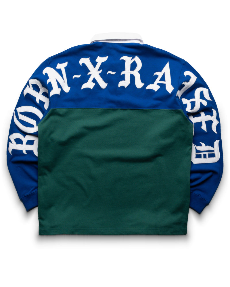 MC BORN RAISED DICKIES RUGBY SHIRT L シャツ Born x Raised Color Blocked Rugby Shirt - Blue/Green – Sneaker