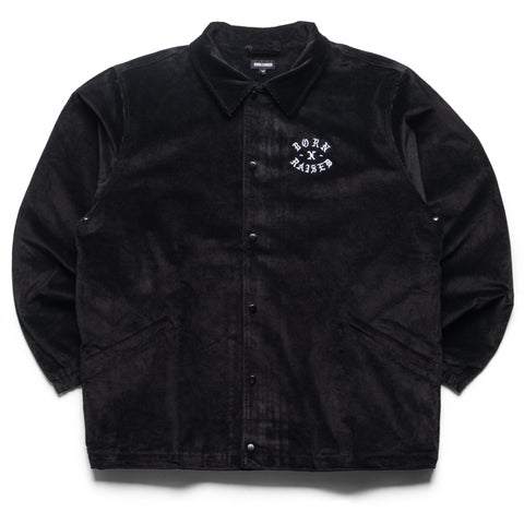 Born x Raised Zine Corduroy Coach Jacket - Black