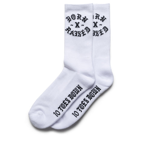 Born x Raised 10 Toes Down Rocker Socks - White