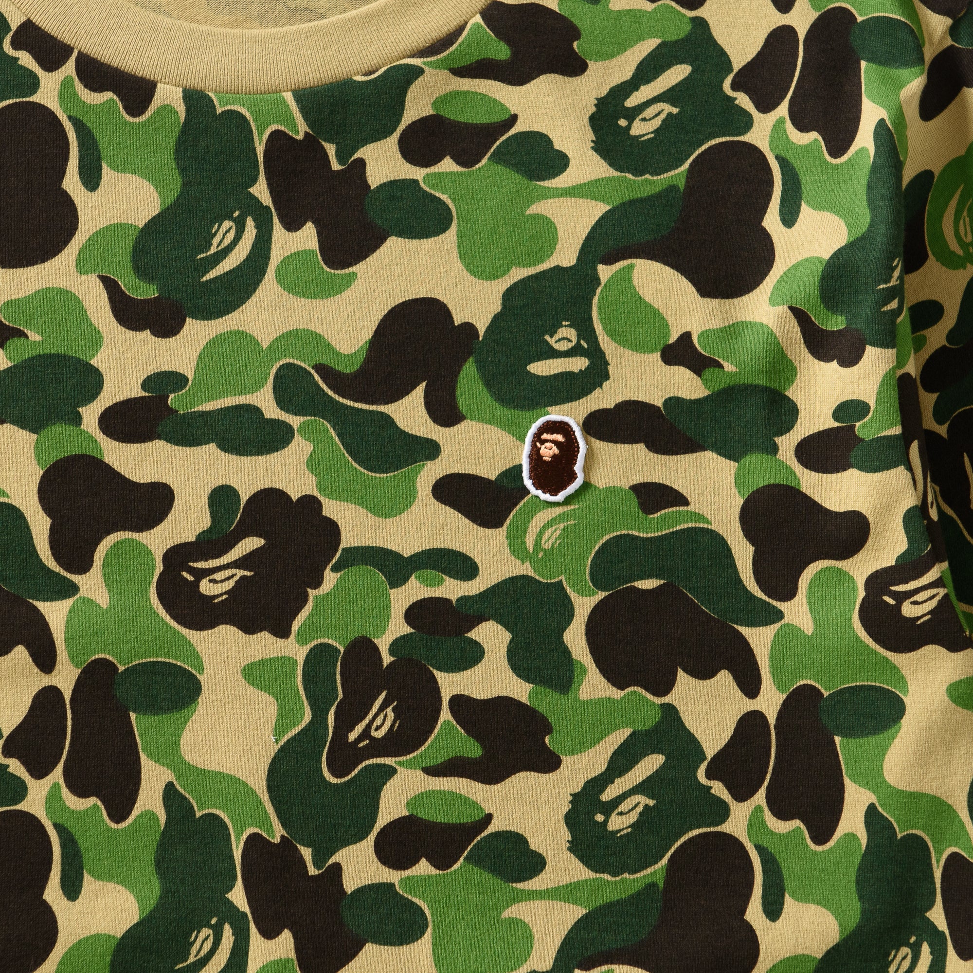 A Bathing Ape ABC Camo Ape Head One Point Tee - Green