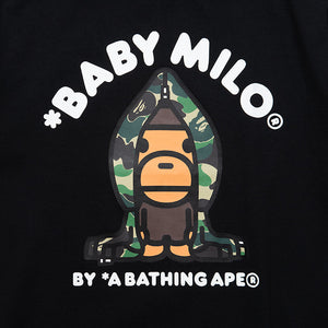A Bathing Ape ABC Camo Milo Hoodie Tee - Black/Green