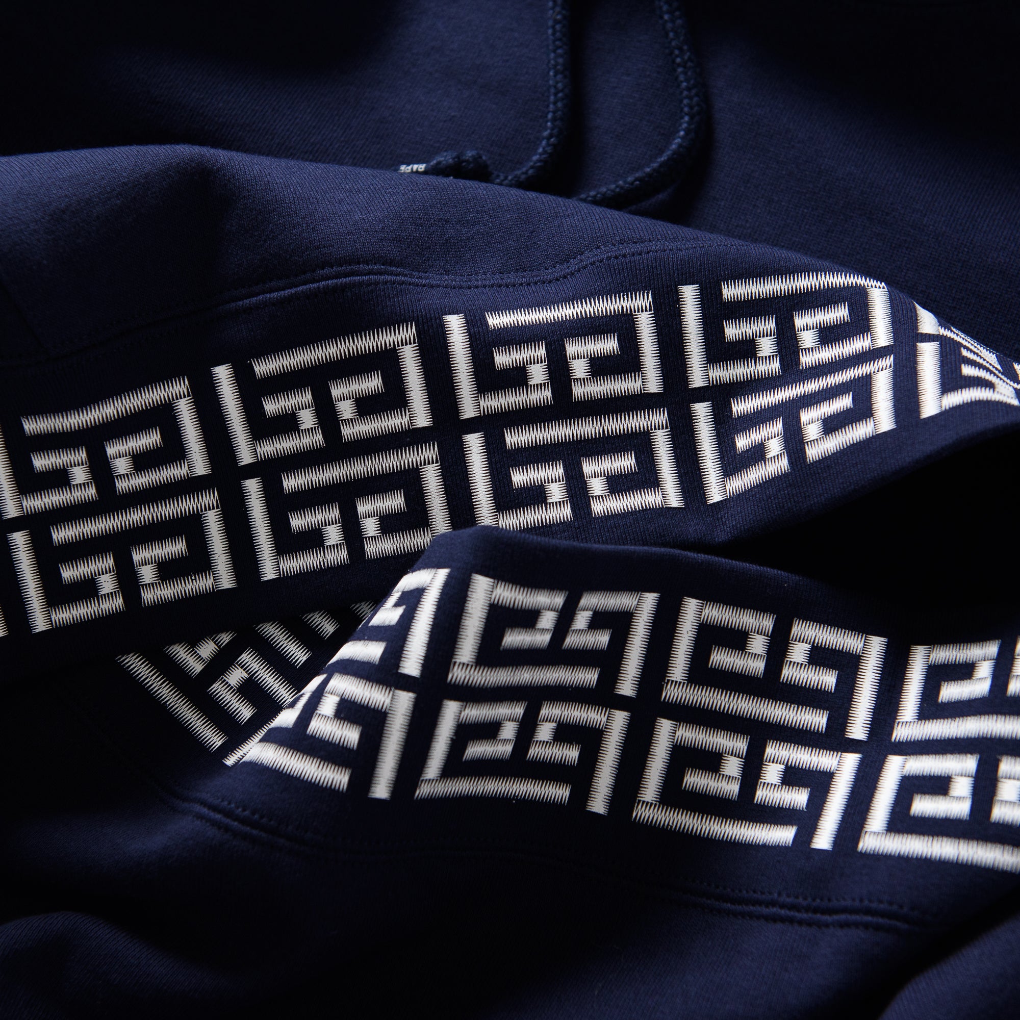 A Bathing Ape Brush College Pullover Hoodie - Navy