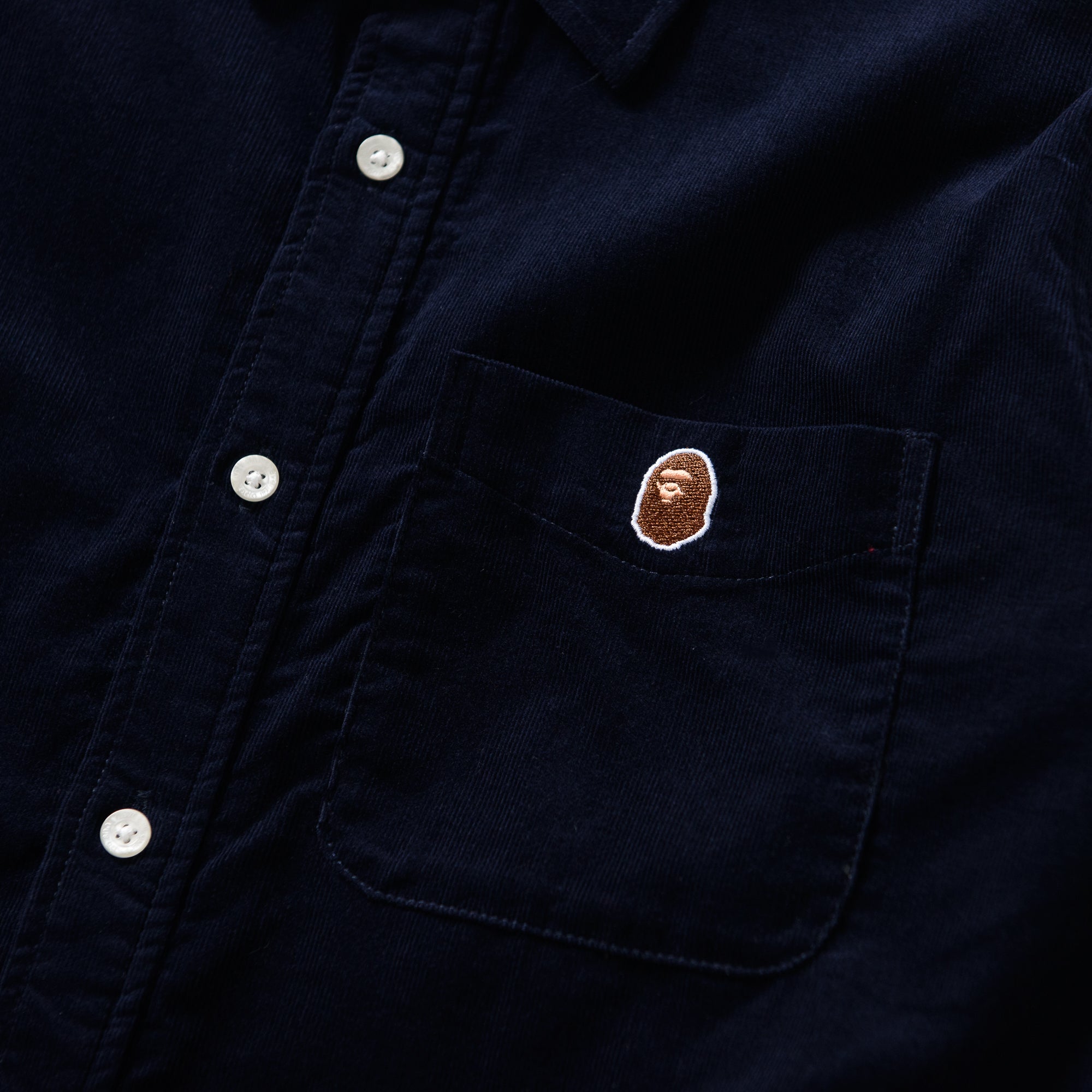 A Bathing Ape Ape Head Corduroy Shirt - Navy