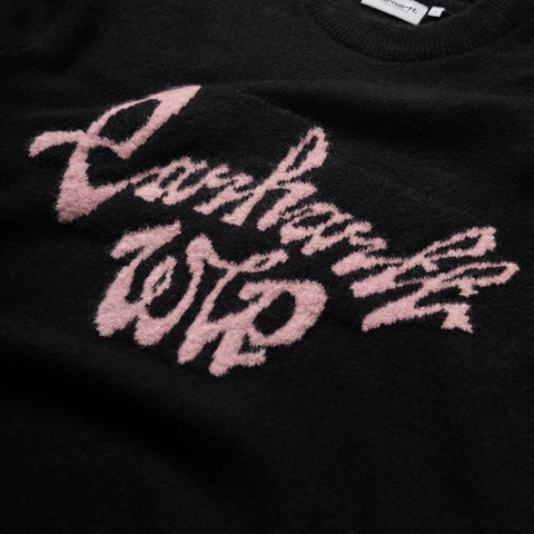 Carhartt WIP Chedda Sweater - Black/Glassy Pink