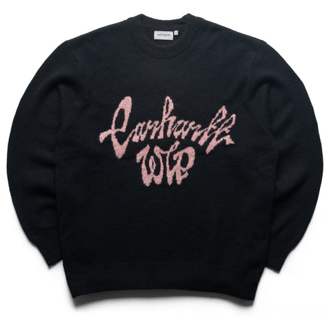 Carhartt WIP Chedda Sweater - Black/Glassy Pink