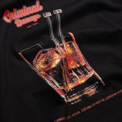 Criminal Damage Whiskey Hour Tee - Black/Orange