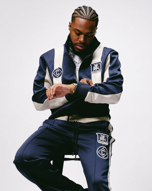 Criminal Damage Panel FC Track Jacket - Navy/Cream