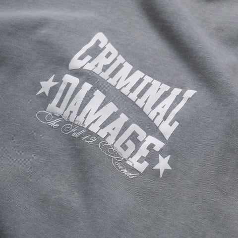 Criminal Damage Boxing Gym Tee - Washed Grey