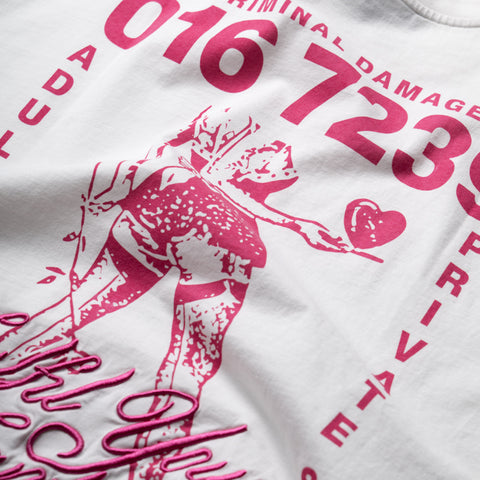 Criminal Damage Fantasy Fulfilled Tee - Off White/Pink