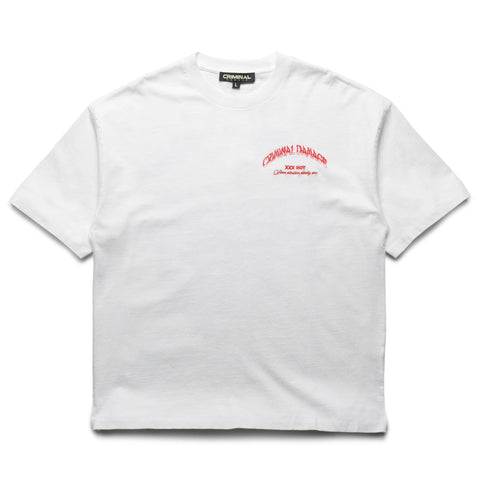 Criminal Damage Hot Wings Tee - Ecru/Red