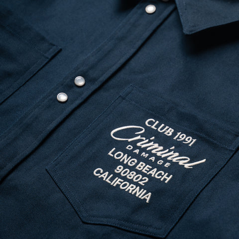 Criminal Damage Long Beach Shirt - Navy
