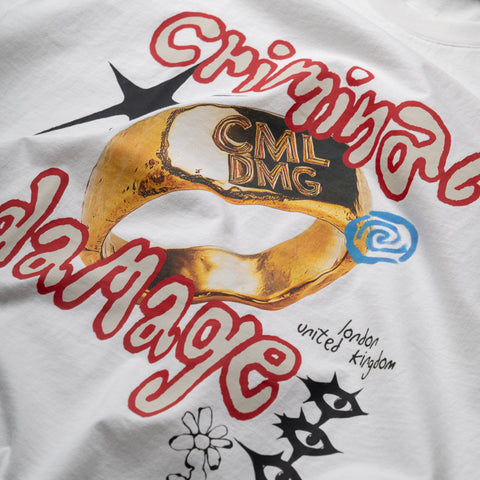 Criminal Damage Signet Ring Tee - Off White