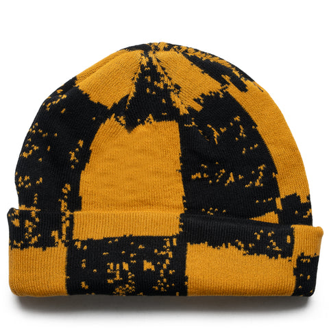 Diet Starts Monday Checkered Beanie - Yellow/Black