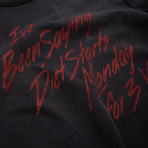 Diet Starts Monday 3 Year Tee - Vintage Black