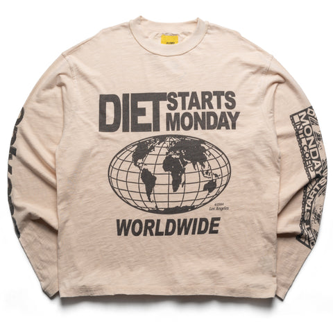 Diet Starts Monday Worldwide L/S Tee - Antique White