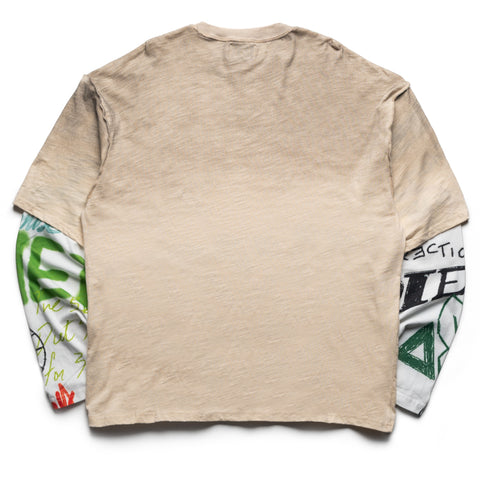 Diet Starts Monday Double Layer Skull L/S Tee - Antique White/Multi