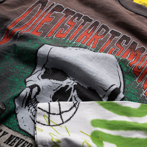 Diet Starts Monday Double Layer Skull L/S Tee - Vintage Black/Multi