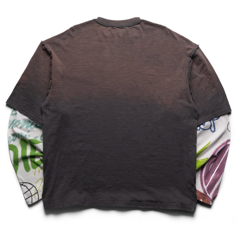 Diet Starts Monday Double Layer Skull L/S Tee - Vintage Black/Multi