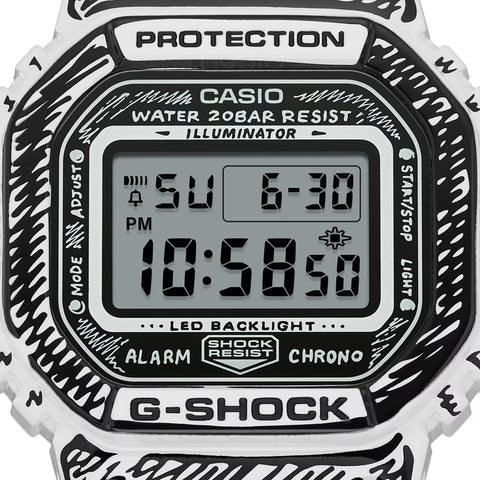 Joshua Vides x Casio G-Shock 5600 Series Digital Watch - White/Black