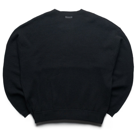 Fear Of God Essentials Waffle Crewneck 90's Sweater - Vintage Black