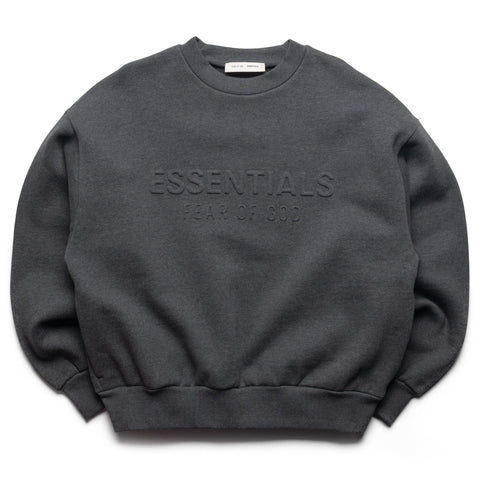 Fear Of God Essentials Embossed Classic Crewneck Sweatshirt - Charcoal Heather