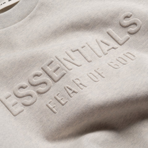 Fear Of God Essentials Embossed Classic Crewneck Sweatshirt - Oatmeal Heather