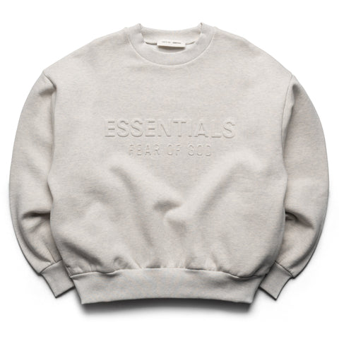 Fear Of God Essentials Embossed Classic Crewneck Sweatshirt - Oatmeal Heather