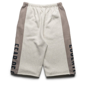 Fear Of God Essentials Paneled Raw Cut Off Sweatpants - Vanilla Heather/Seal
